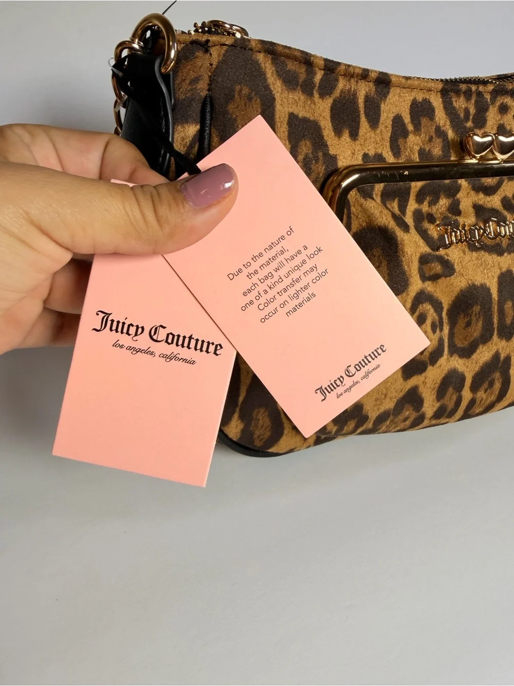 Juicy Couture Leopard-Print Shoulder Bag with Black Bow